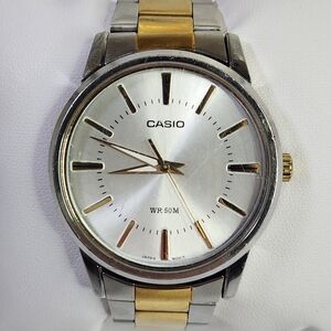 Casio MTP 1303 WATCH  Two-Tone Silver and Gold Men's Watch
